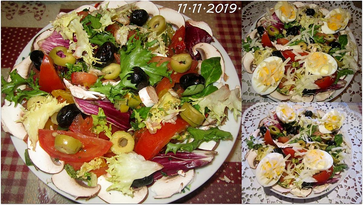 recette Salade aux milles couleurs & oeufs.