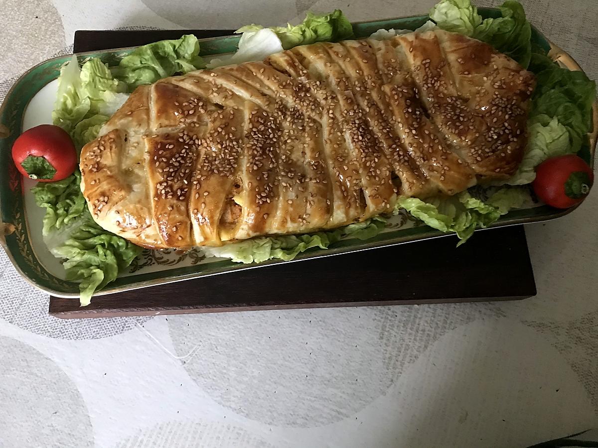 recette FEUILLETÉ TRESSE AU THON ET OLIVES