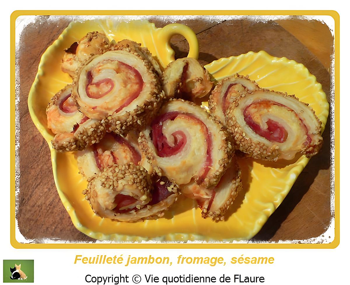 recette Feuilleté jambon, fromage, sésame