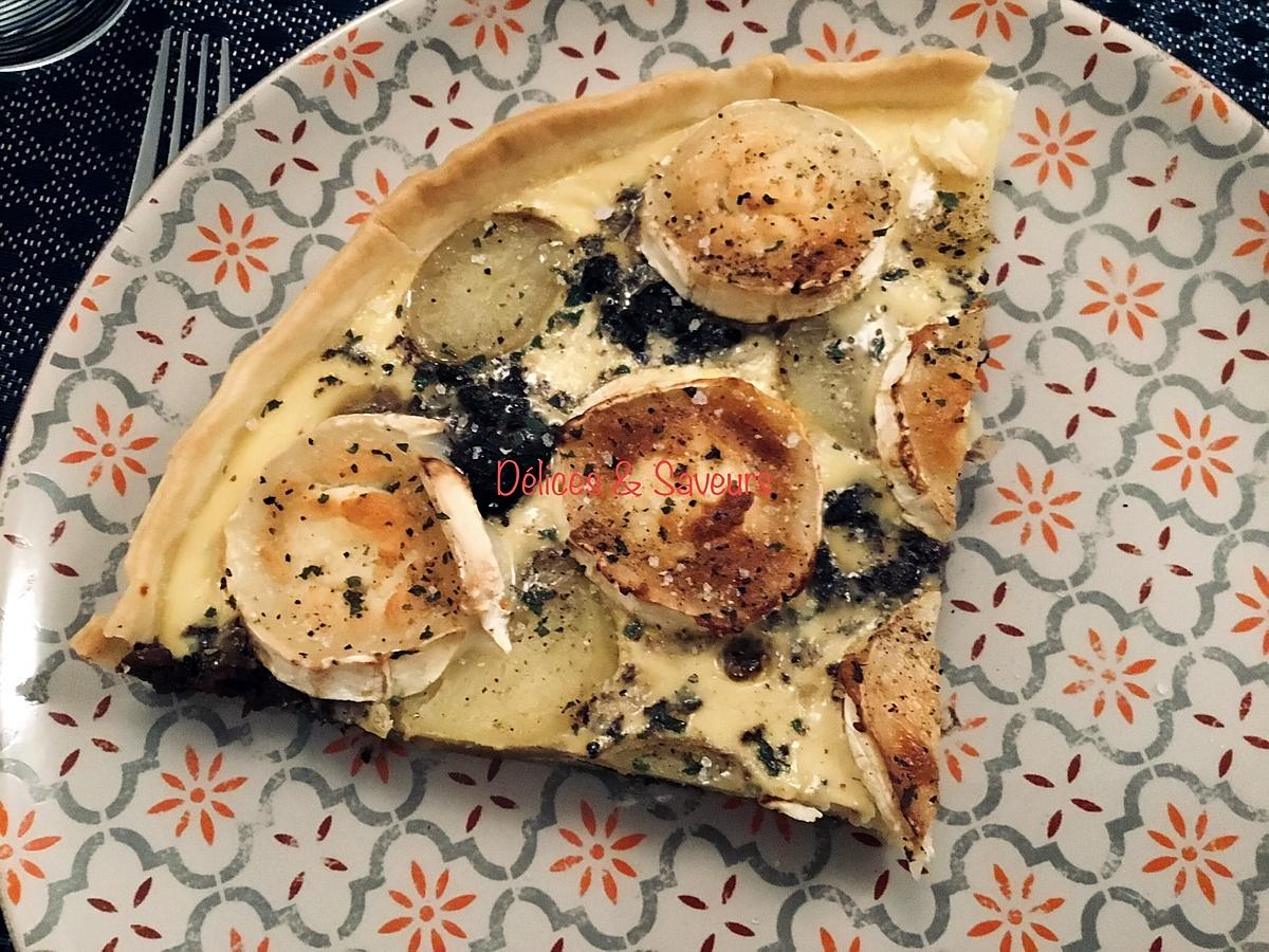 recette Quiche du Centre au boudin noir à la solognote et Sainte-Maure de Touraine