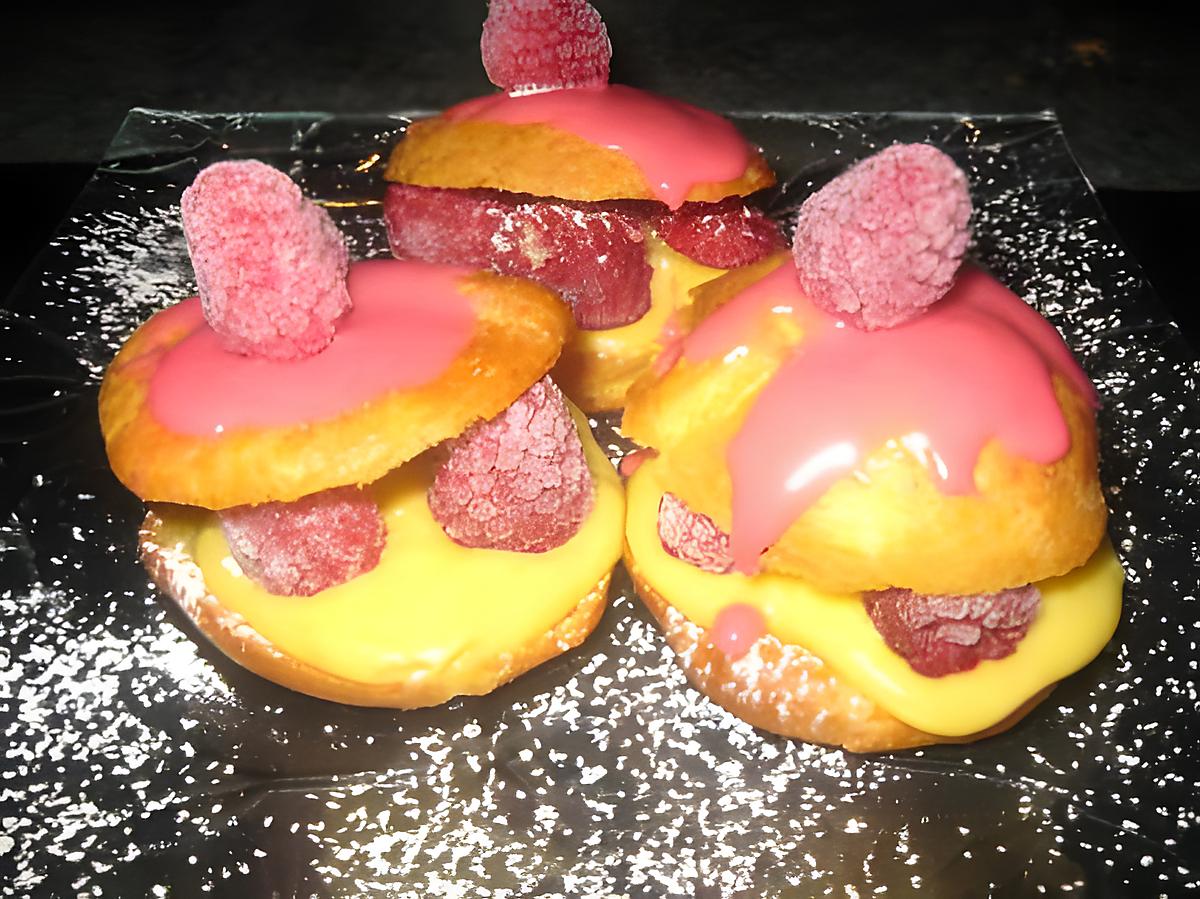 recette Petits choux chocolat blanc-framboise