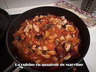 recette Chou rouge à la tomate et poulet