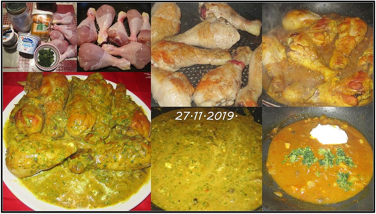 recette Pillons de poulet,curcuma,à la persillade.