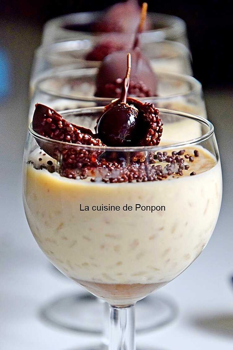 recette Riz au lait à la purée de marron garni d'une guinette à l'armagnac