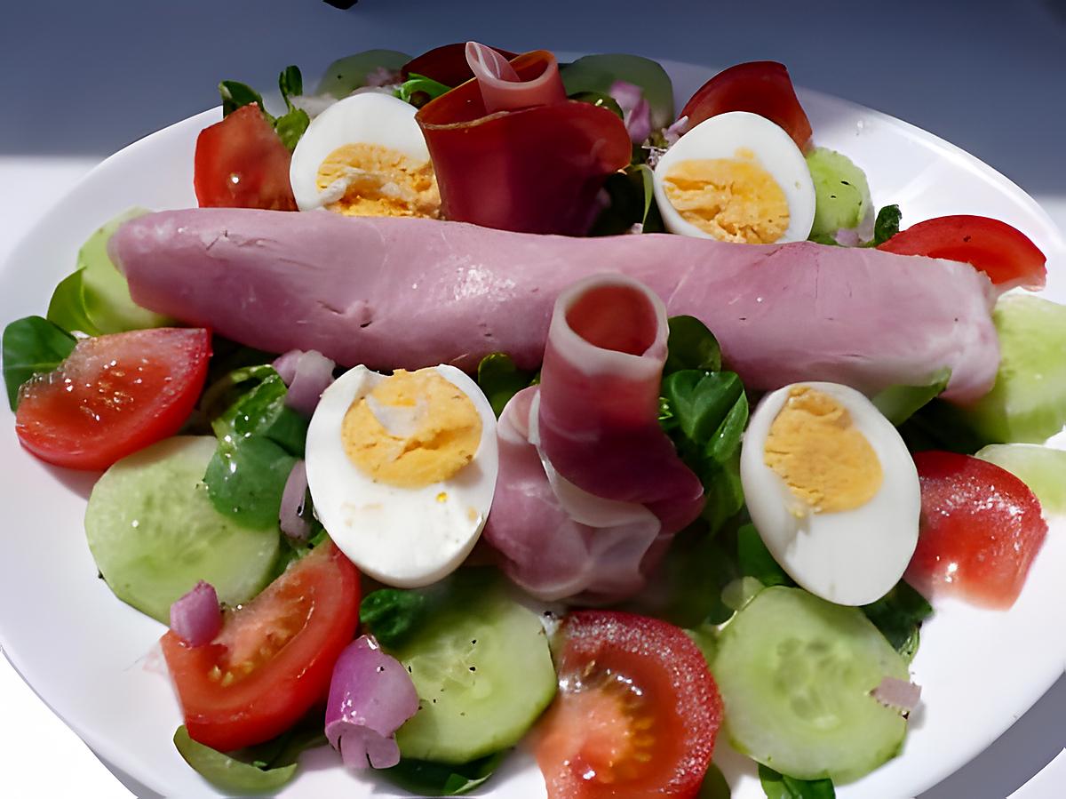 recette salade aux deux jambons