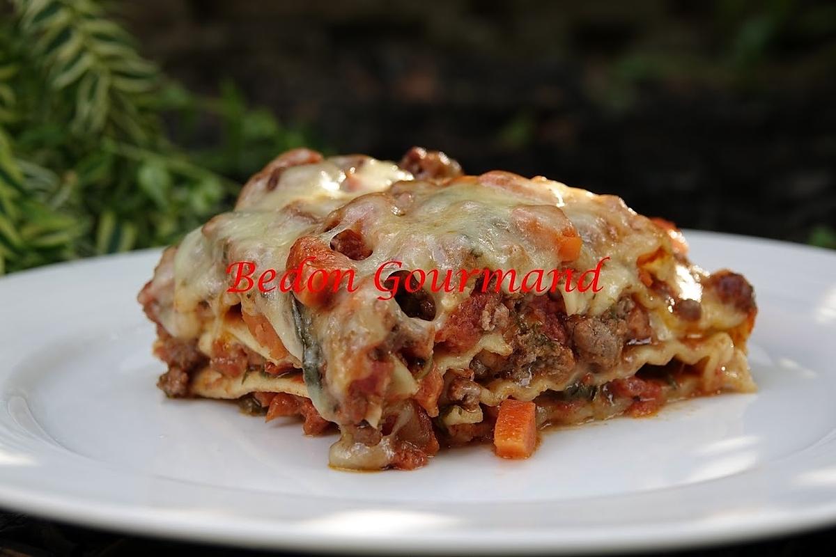 recette Lasagne avec sauce bolognaise de luxe et fromage en crottes