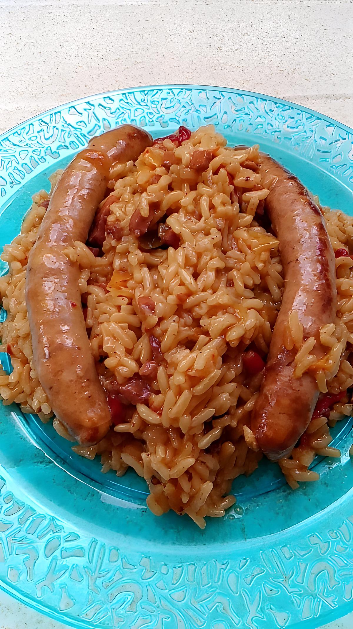 recette riz safrané saussice de volaille