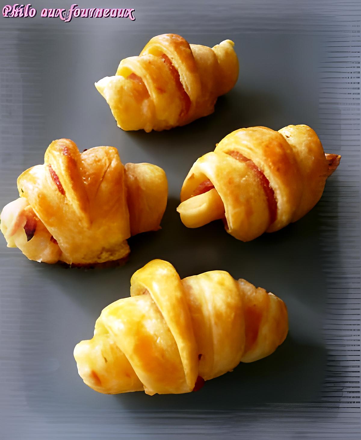 Recette de Mini-croissants jambon & gruyère