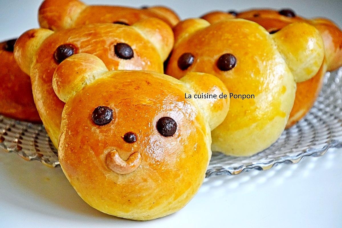 recette Brioche nounours aux épices de pain d'épices, sans beurre