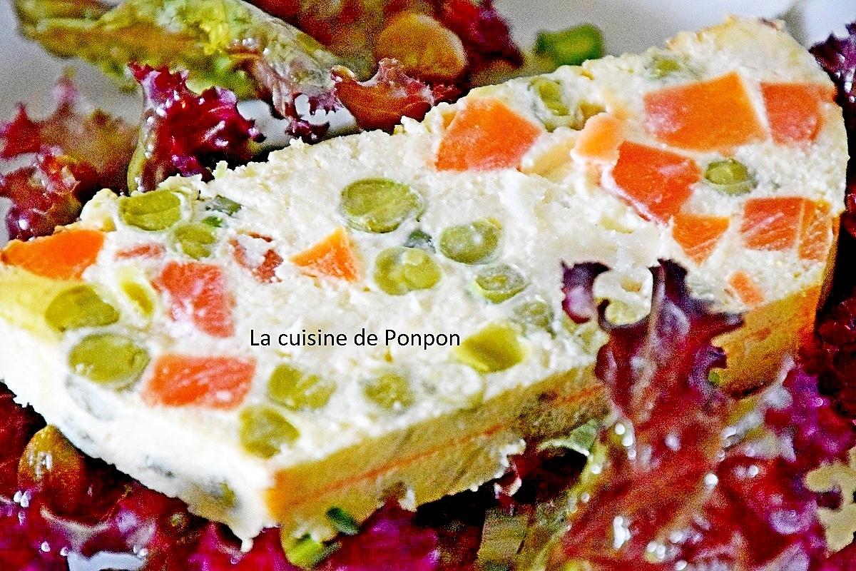 recette Terrine de petits pois, carottes et navets, sans farine, végétarien