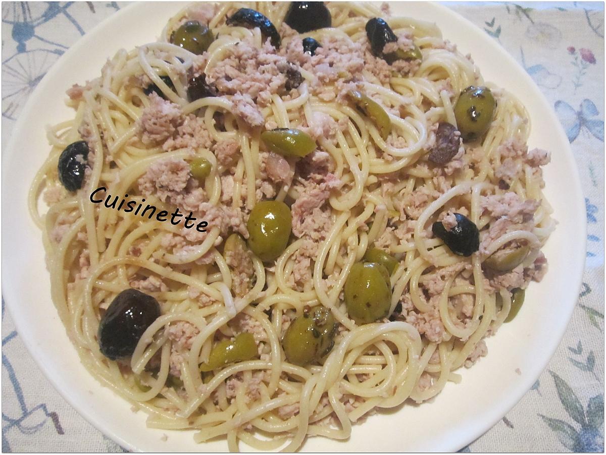 recette Spaghettis au veau,et olives.