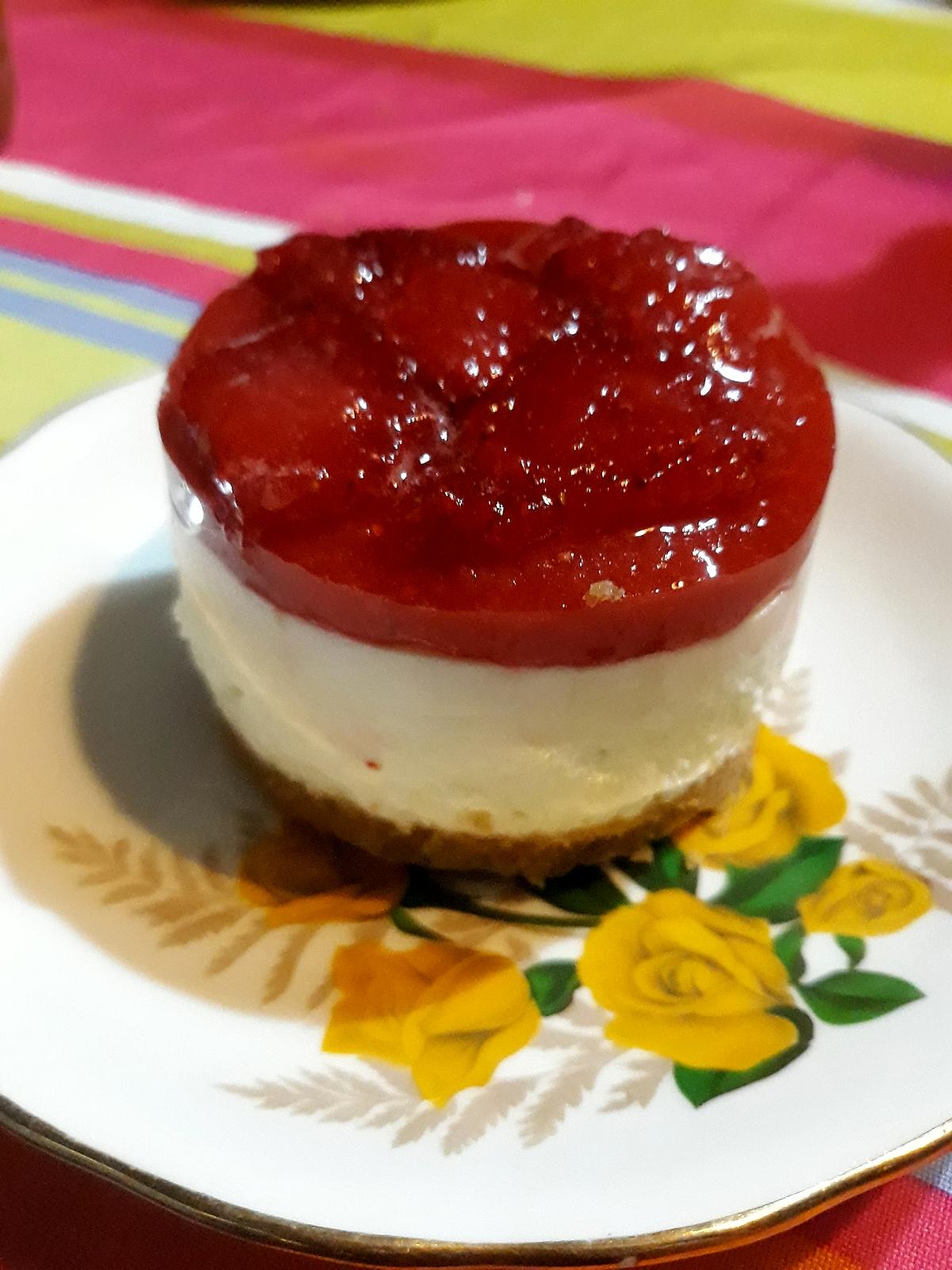 recette Cheesecake individuel à la fraise