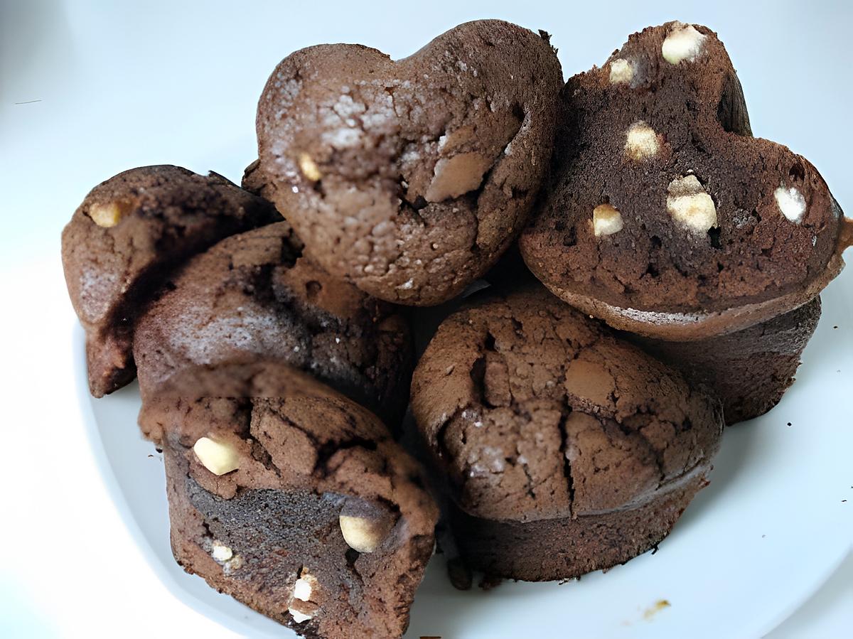 recette coeurs fondants au chocolat noir et ses pépites de chocolat blanc