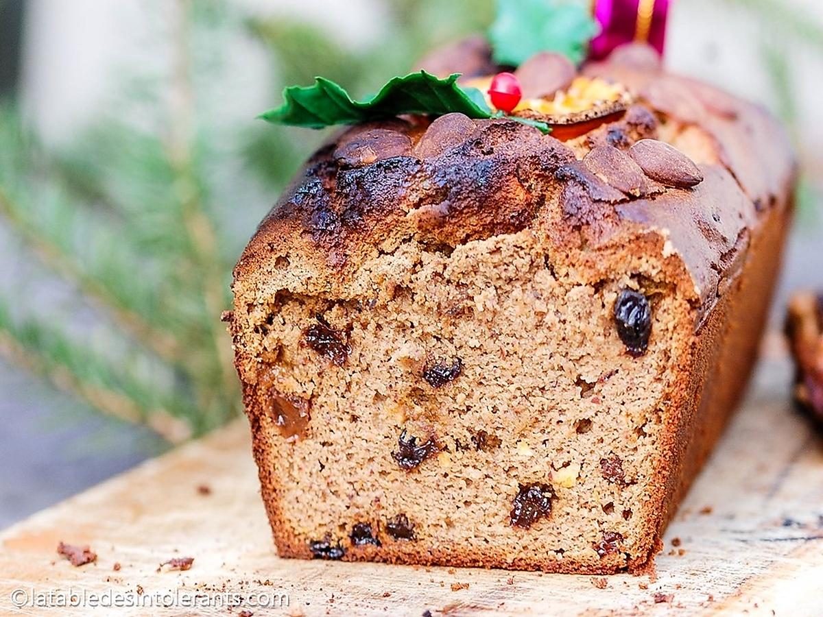 recette Cake de Noël sans gluten, sans lait, sans sucre, sans levure, avec ou sans œuf