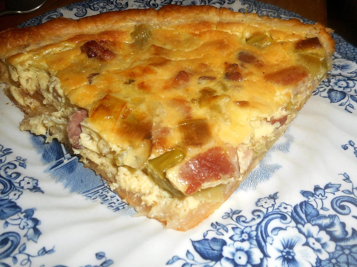 recette Quiche aux poireaux et lardons