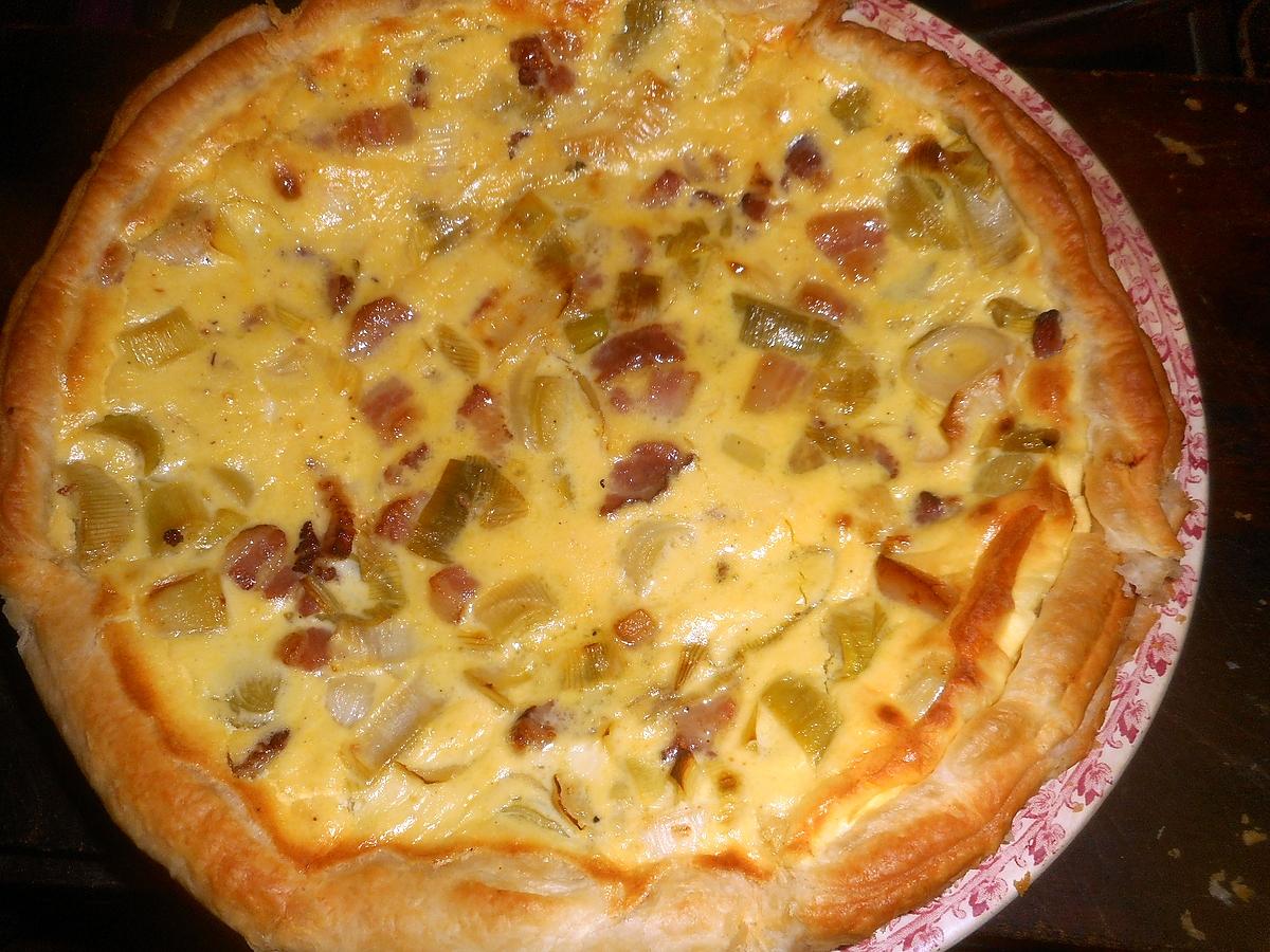 recette Quiche aux poireaux et lardons