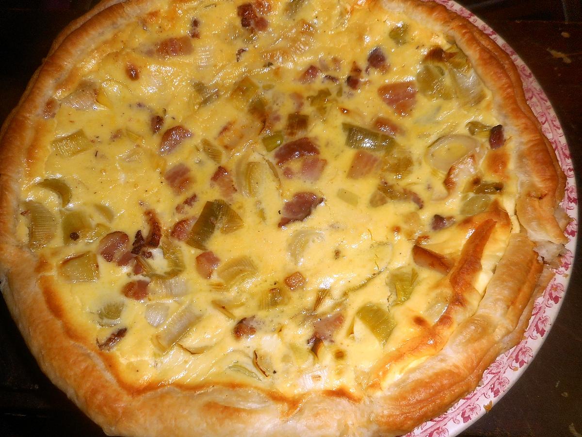 recette Quiche aux poireaux et lardons