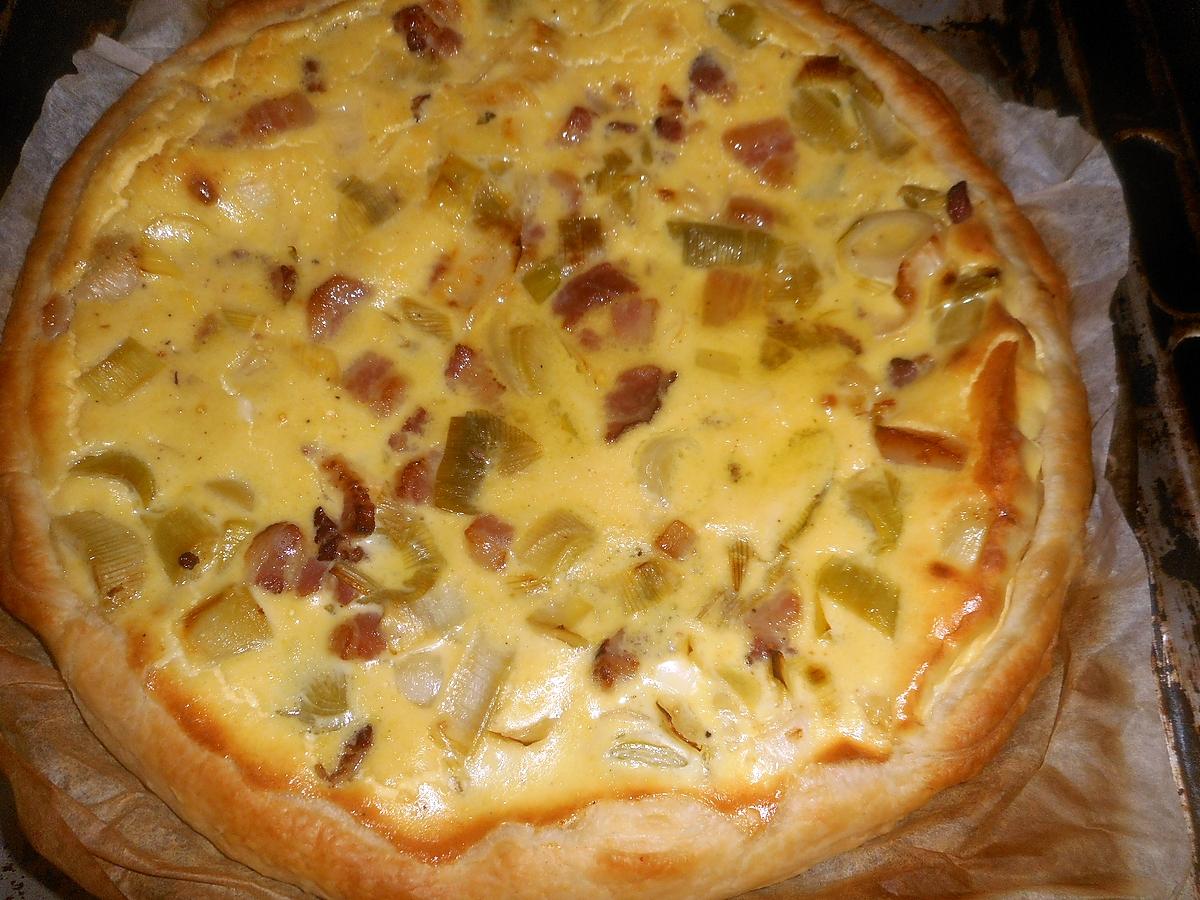 recette Quiche aux poireaux et lardons