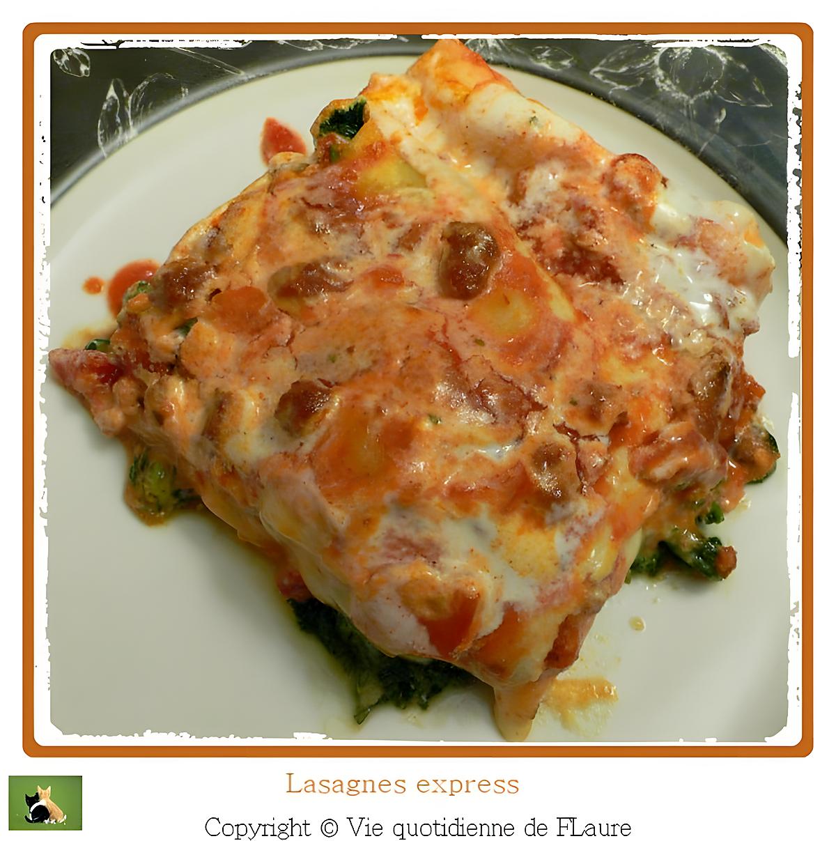 recette Lasagnes express aux épinards, parmesan, gorgonzola