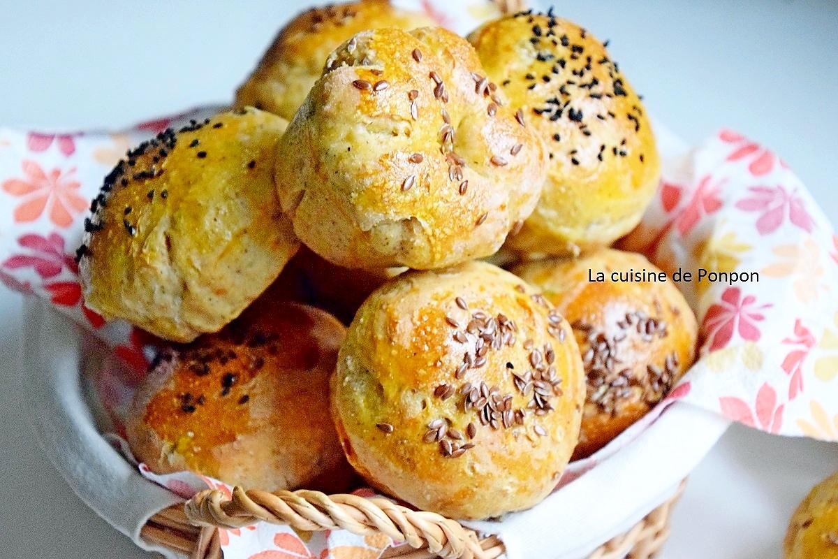 recette Petits pains au pesto d'olives et effiloché de porc