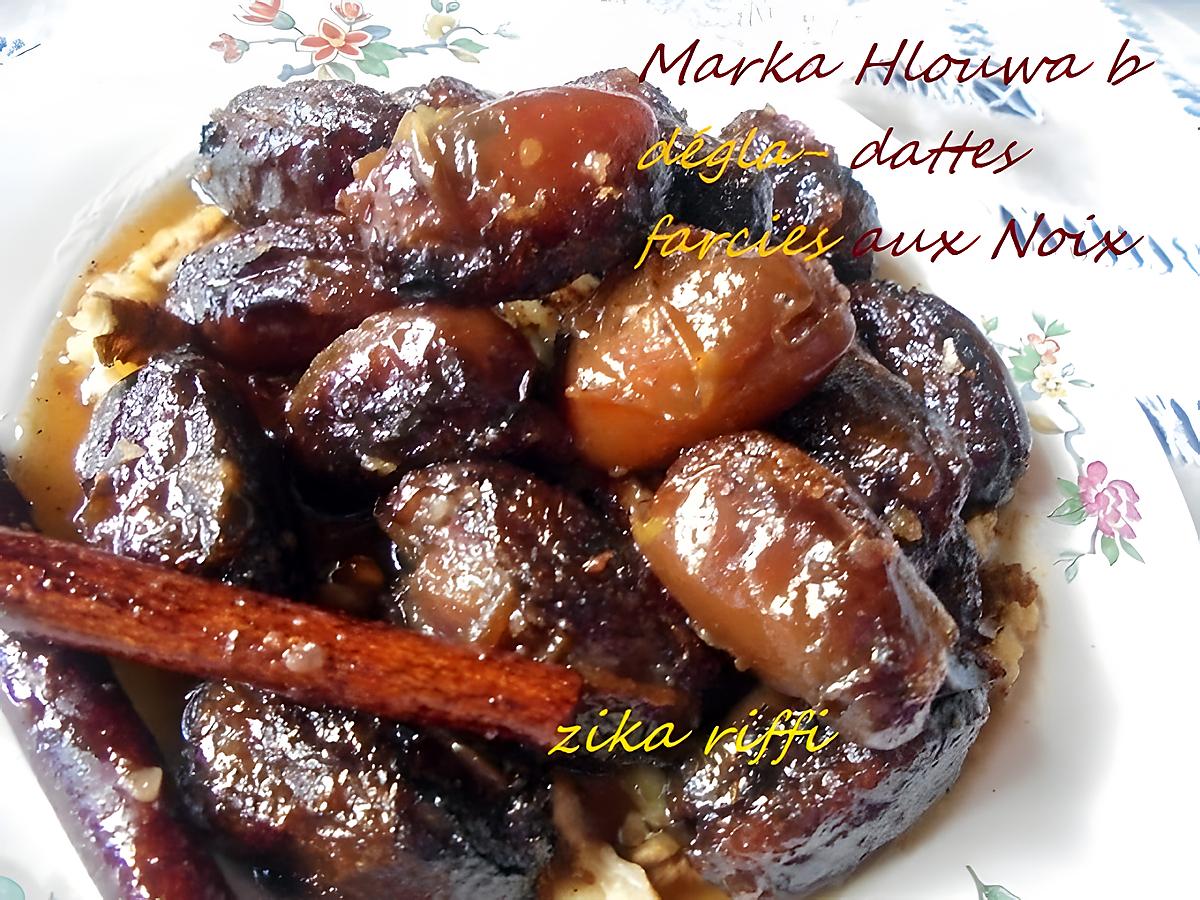 recette Tajine sucré salé de dattes farcies aux noix ( marka hlouwa b dégla )