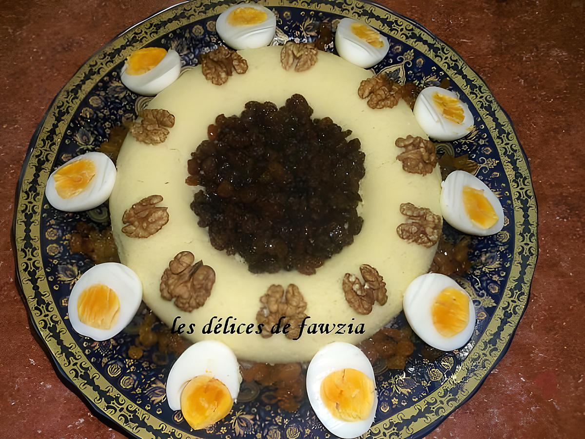 recette Seffa aux raisins secs et noix