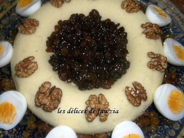 recette Seffa aux raisins secs et noix