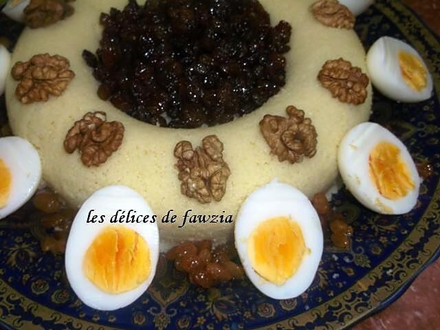 recette Seffa aux raisins secs et noix