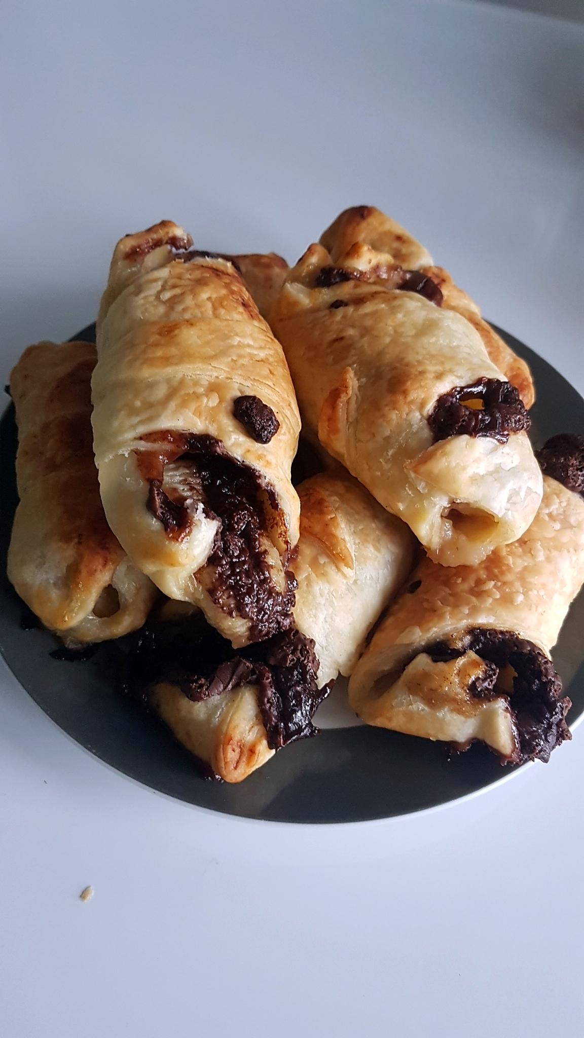 recette Croissants pomme banane chocolat