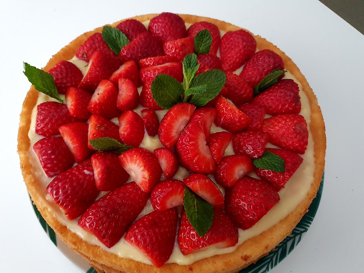 recette Tarte aux fraise fond de génoise