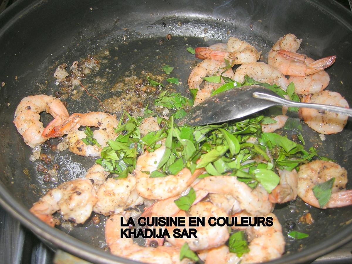 recette Crevettes sautées aux trois parfums