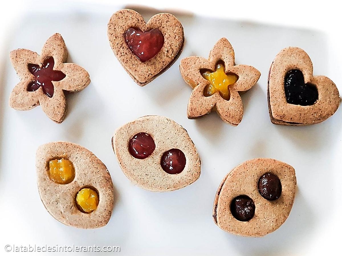 recette SABLÉS À LA CONFITURE sans gluten, sans lactose, sans sucre ajouté