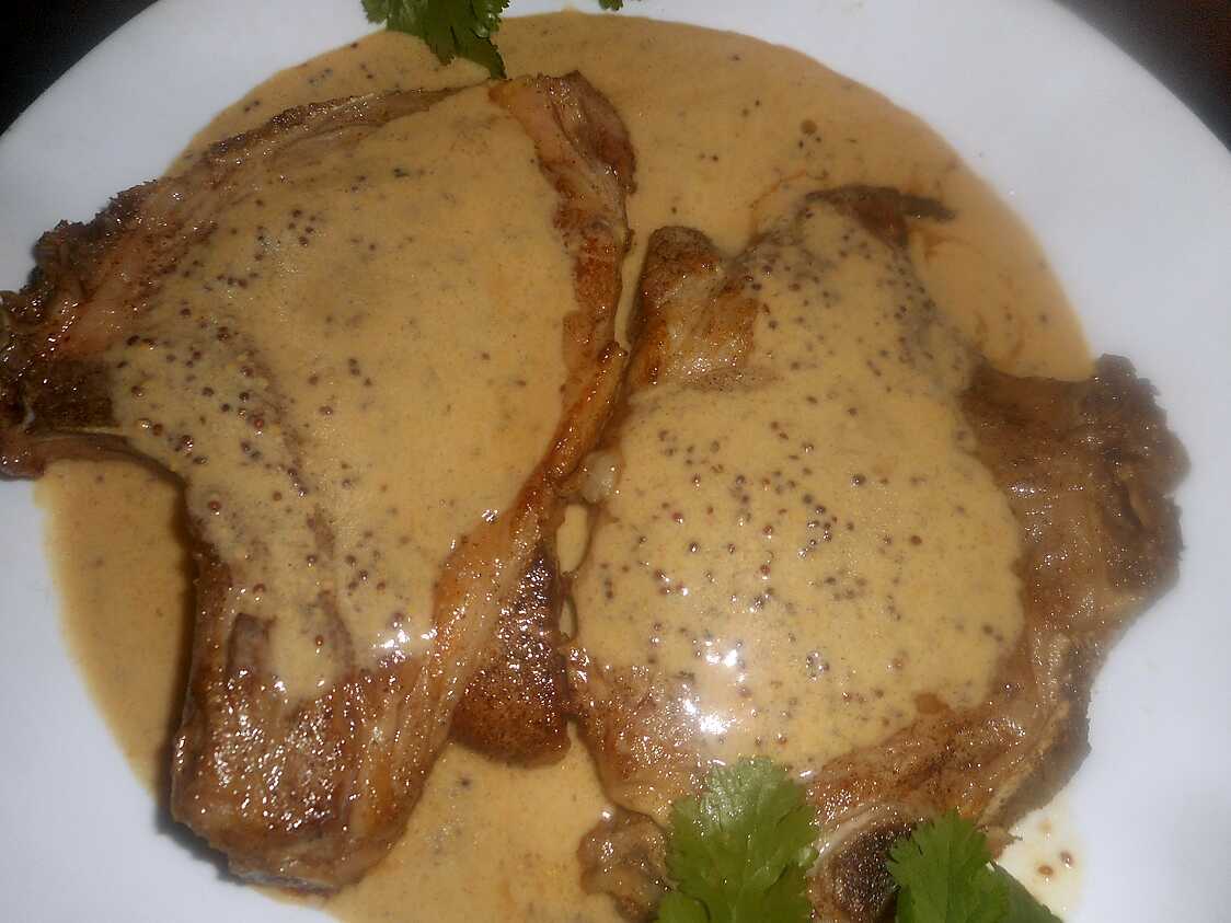 Recette de Cotes de veau à la moutarde de meaux