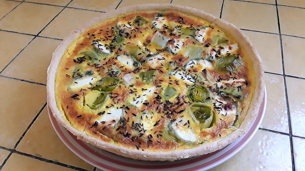 recette Tarte au poireau et chèvre au thermomix