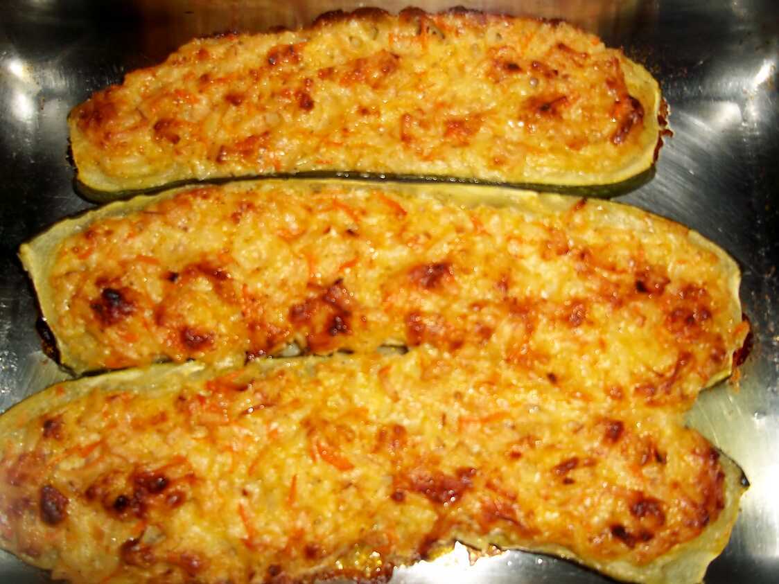 Recette de Courgettes farcies jambon béchamel au lait d