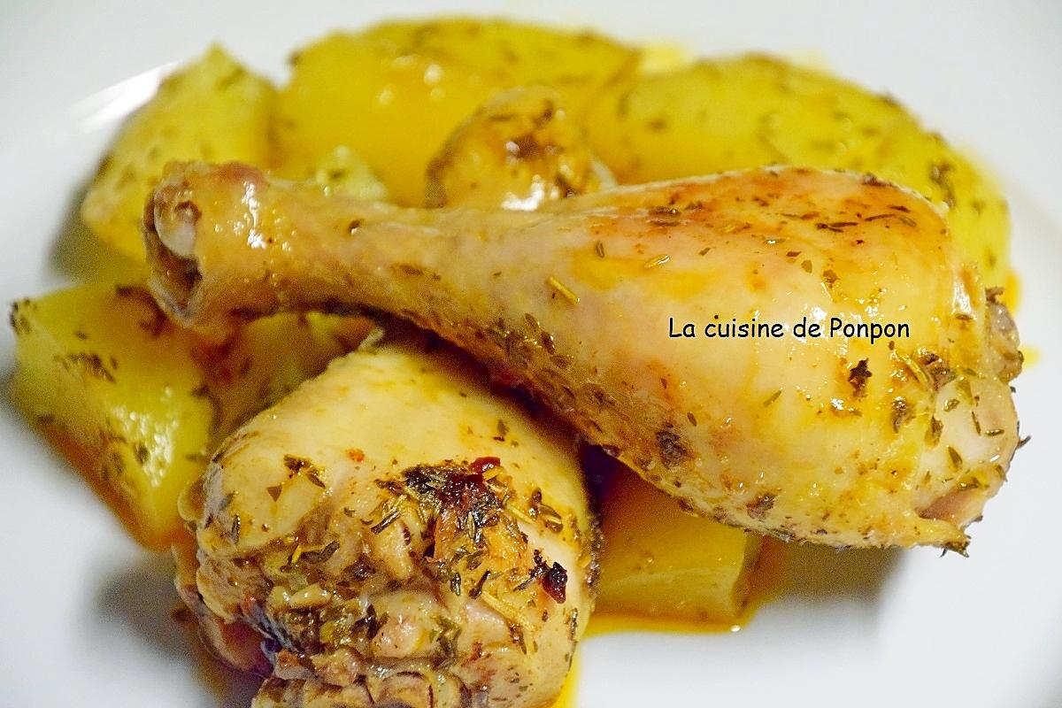 recette Pilon de poulet mariné et pommes de terre au four au poivre de Kampot