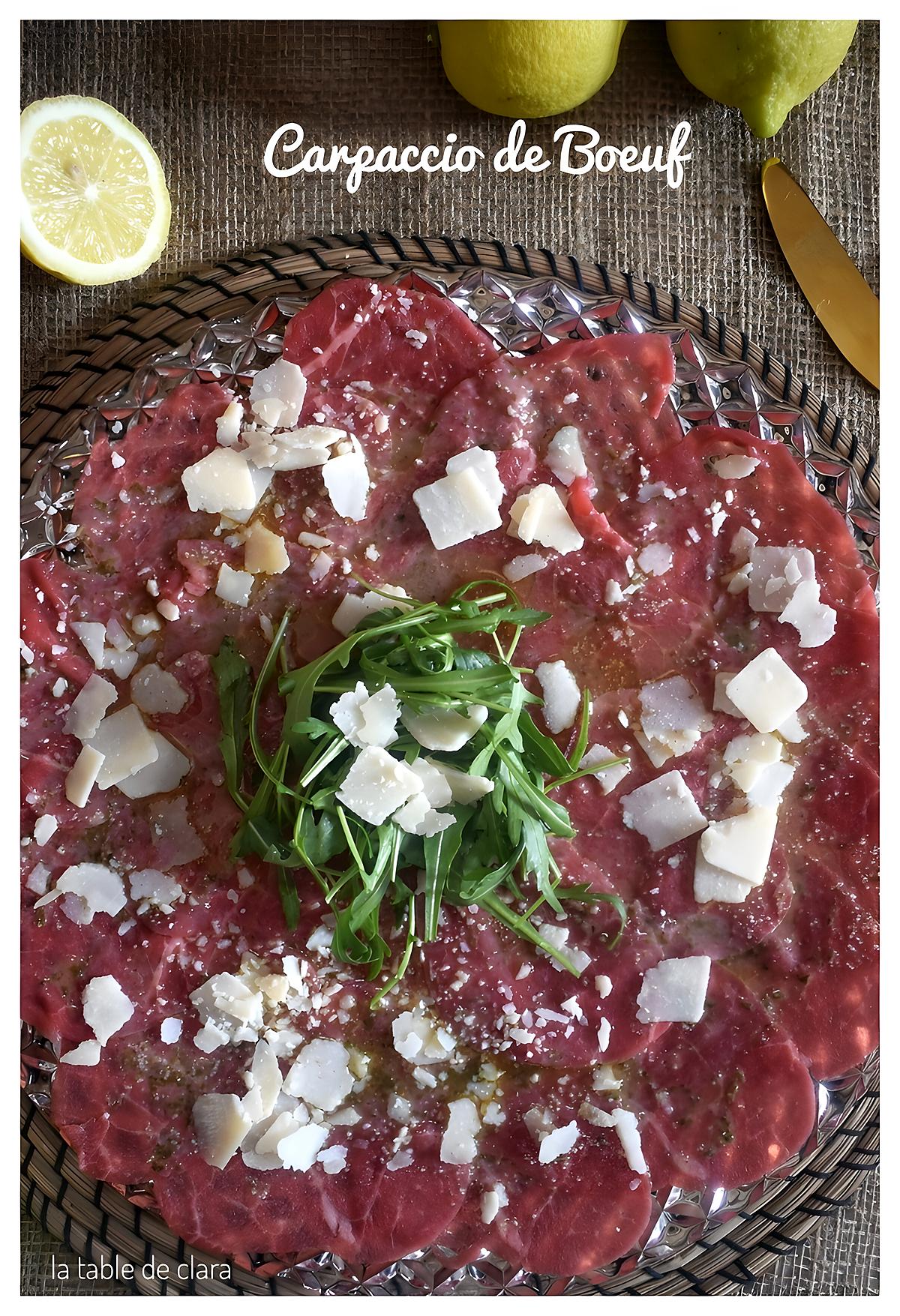 recette Carpaccio de boeuf