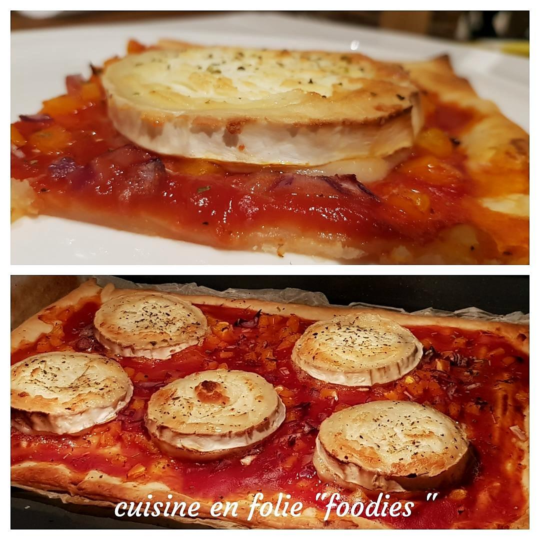 recette Tarte fine poivrons et chèvre ( recette express!..)