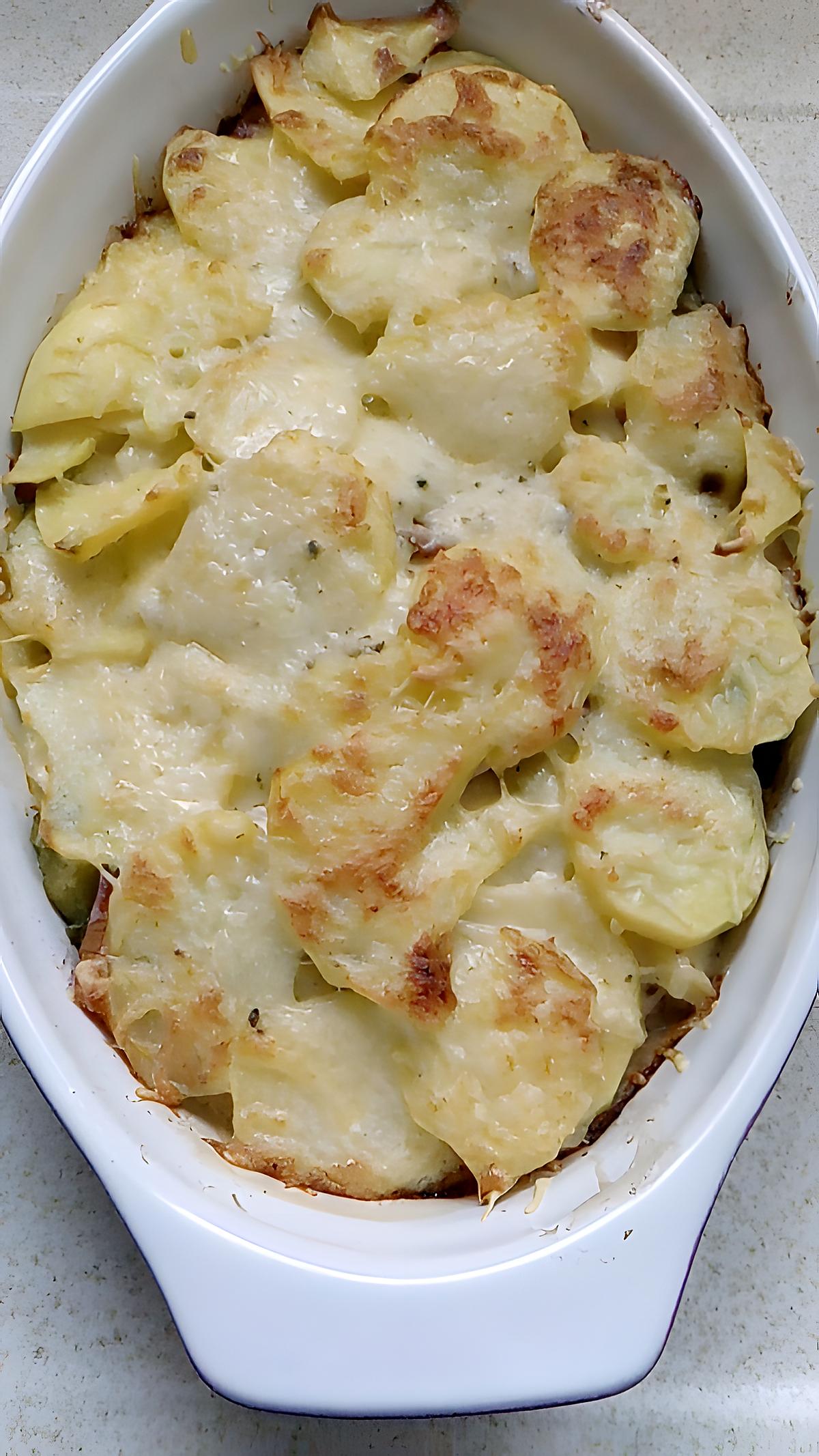 recette gratin pomme de terre- poireaux- lardons fumé