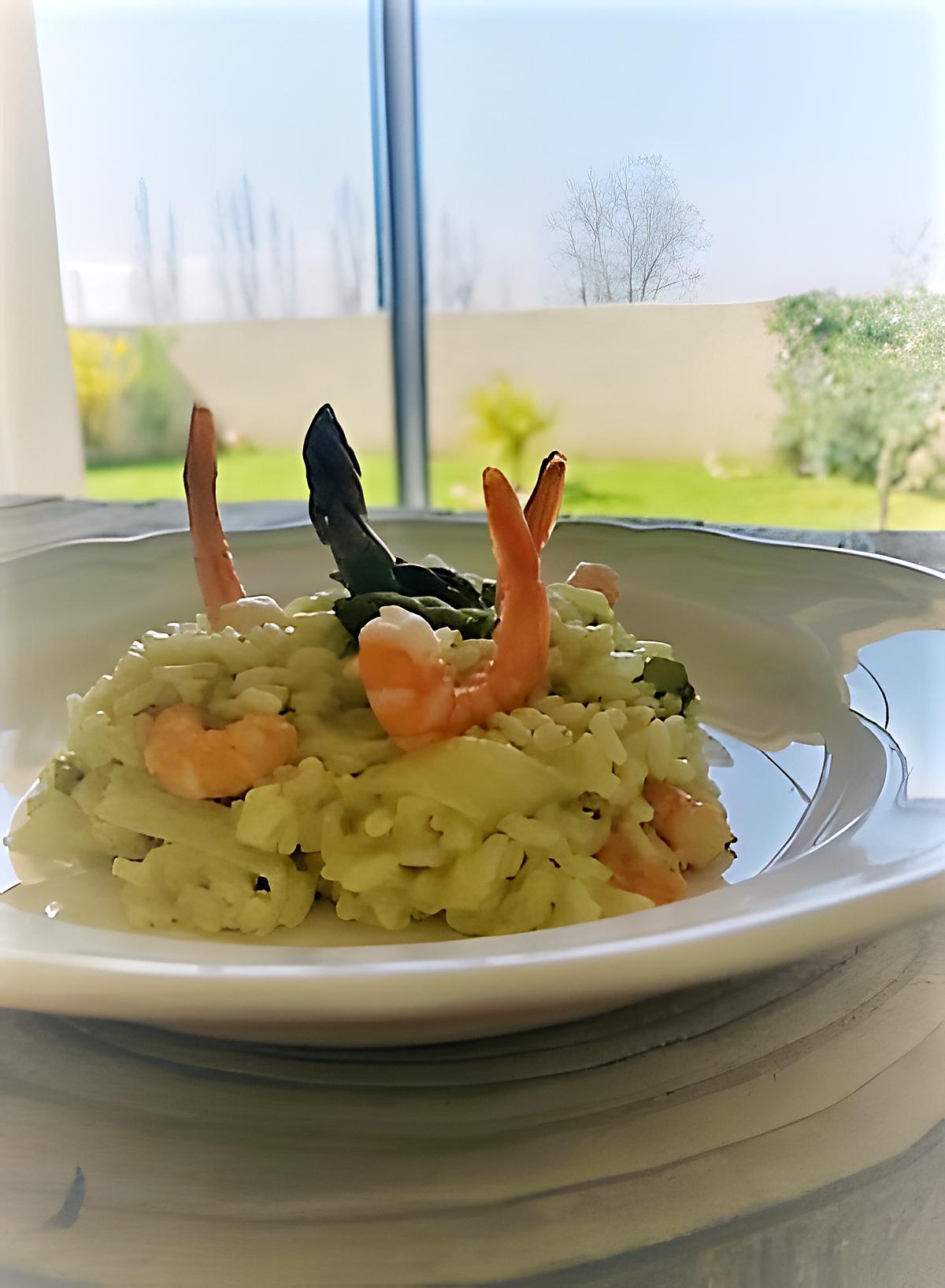 recette Risotto aux asperges et crevettes