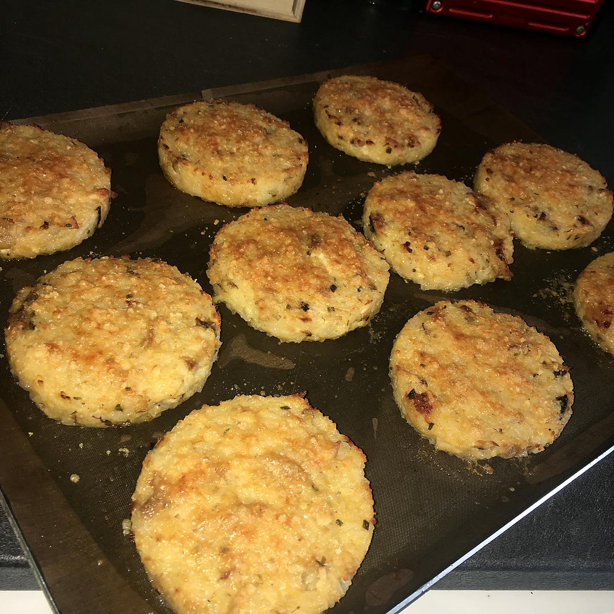 recette Galettes de riz au poulet et au parmesan