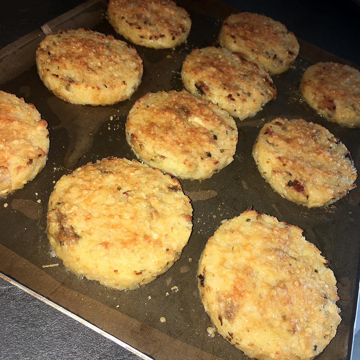 recette Galettes de riz au poulet et au parmesan