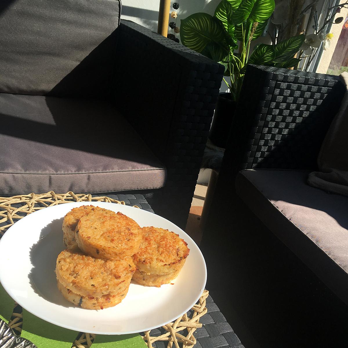 recette Galettes de riz au poulet et au parmesan