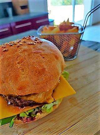 recette Hamburger au boeuf et au cheddar