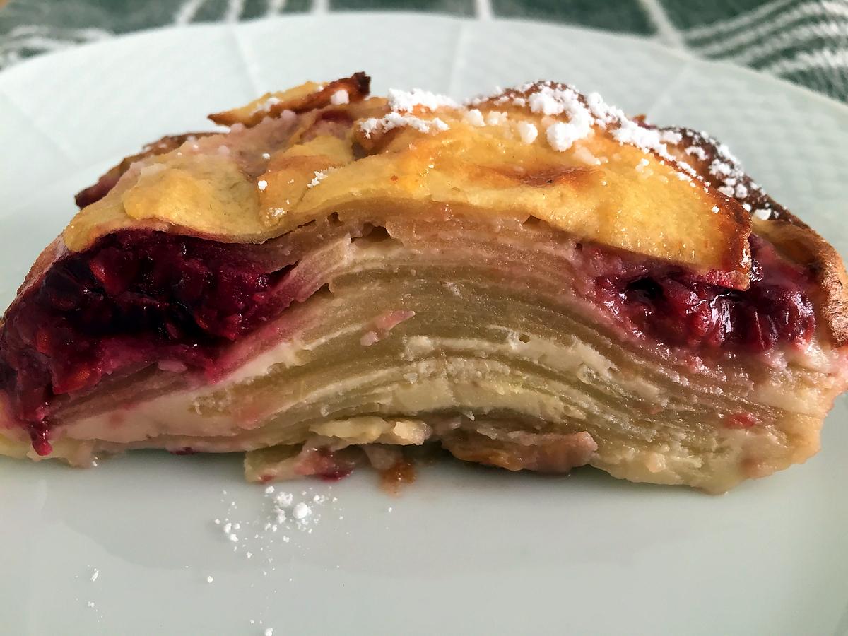 recette Mille feuilles de pommes et framboise