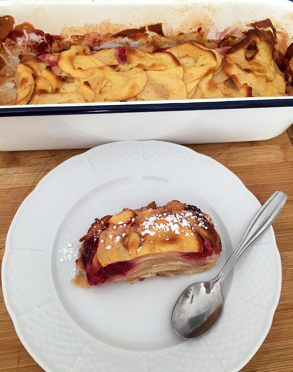 recette Mille feuilles de pommes et framboise