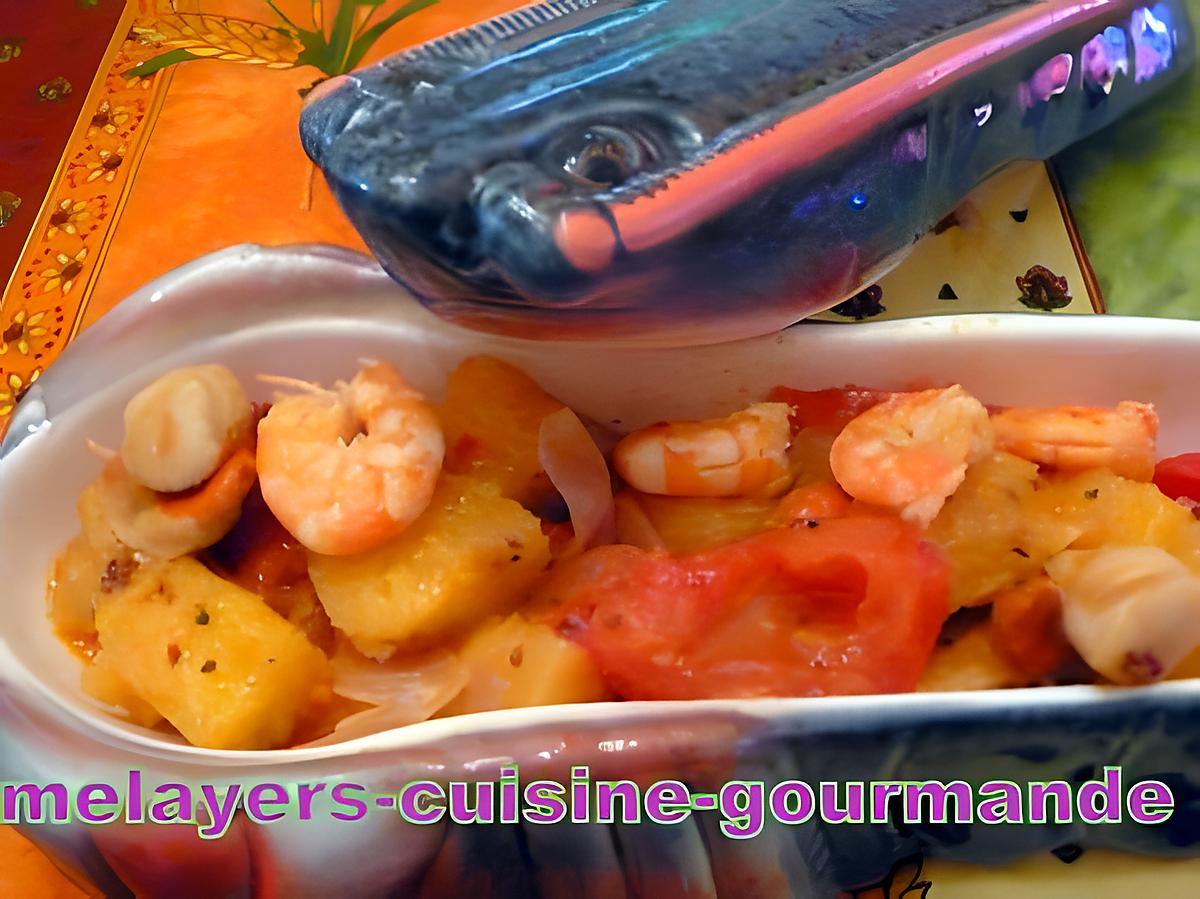 recette st jacques aux crevettes et ananas