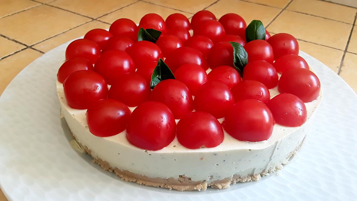 recette Cheesecake au pesto et tomates cerises au thermomix