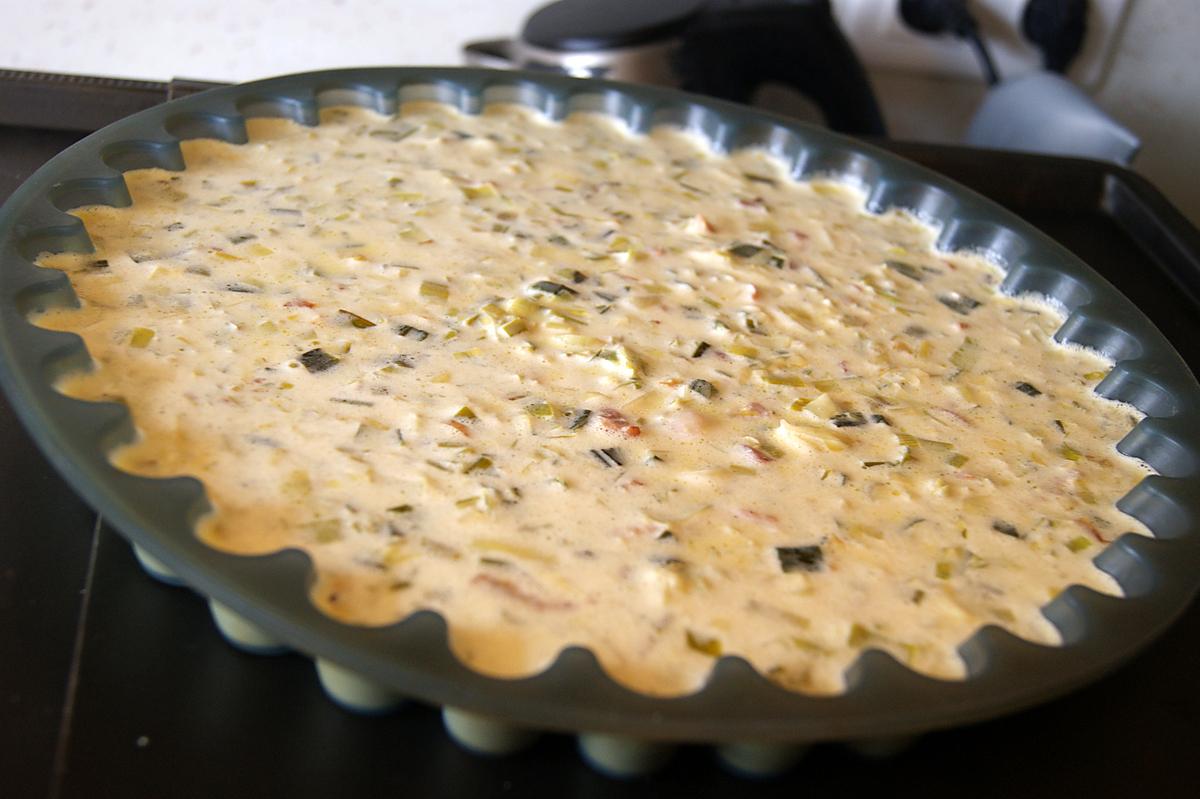 recette Quiche aux poireaux et lardons sans pâte