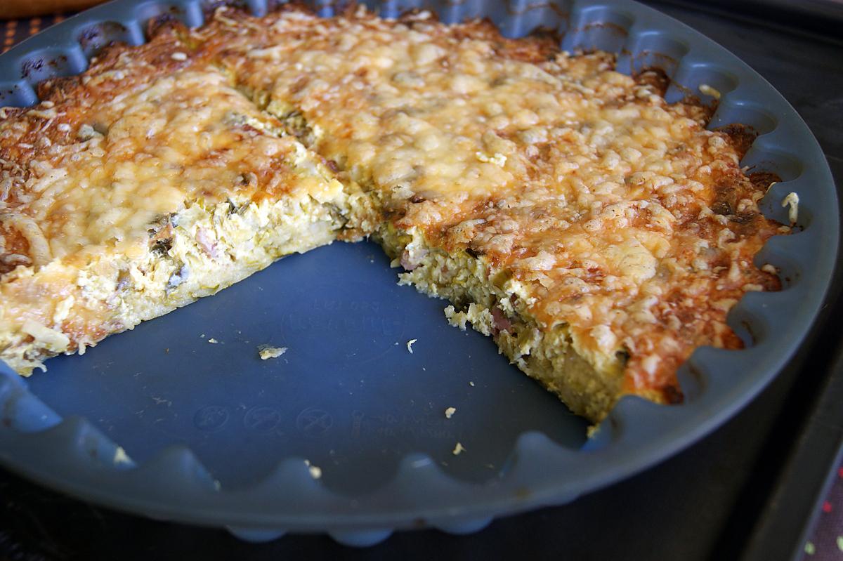 recette Quiche aux poireaux et lardons sans pâte